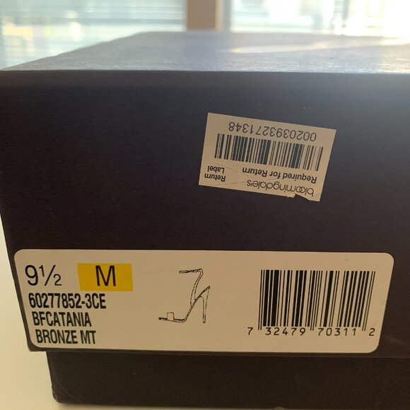 NIB Brian Atwood Rose Gold Metallic Stiletto Sandals - Picture 7 of 8